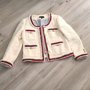 J Crew Tweed Fringe Jacket